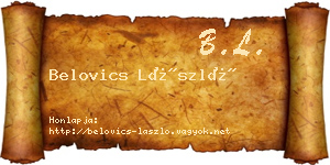 Belovics László névjegykártya