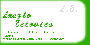 laszlo belovics business card